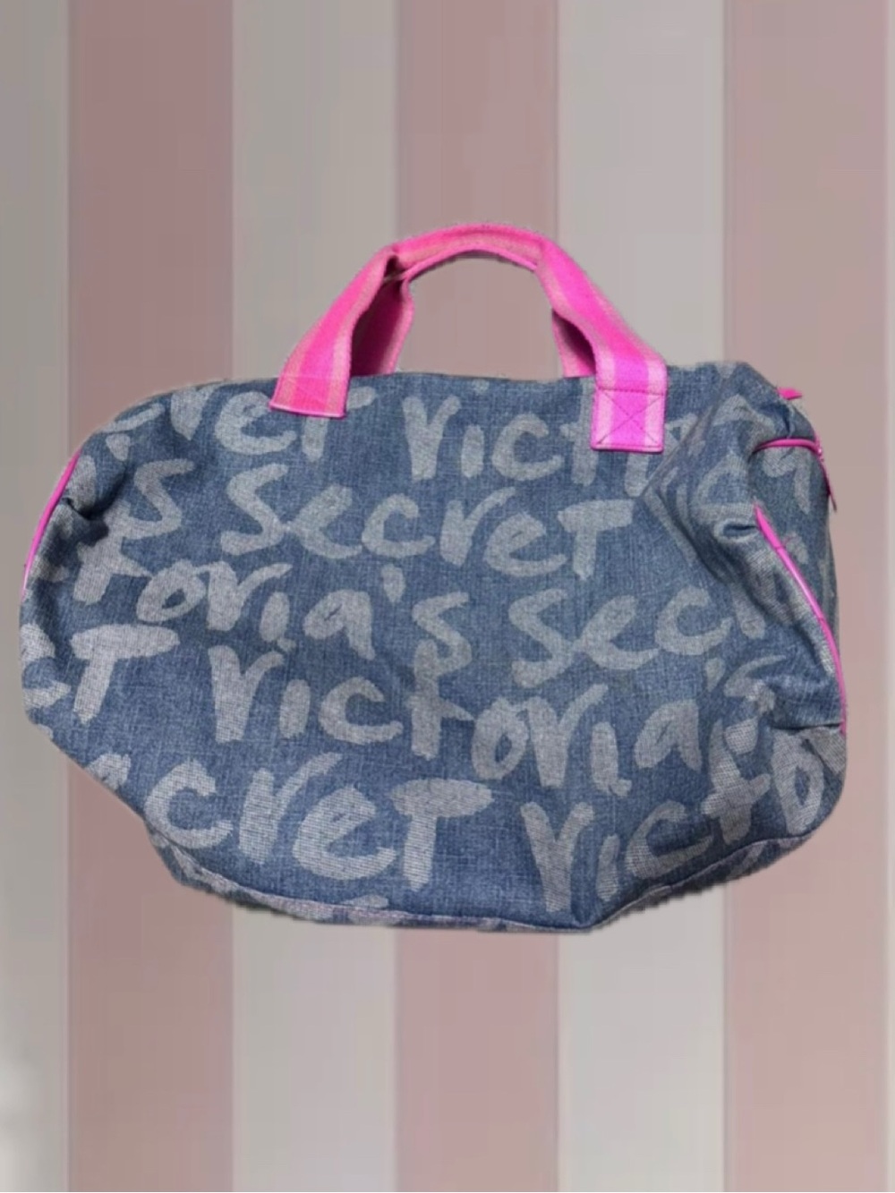 Victoria’s Secret Vintage Y2K Blue/Pink Mini Duffle Bag